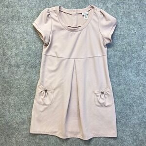 En Focus Women‎ Shift Dress Women 14W Pink Ribbed Knit Puff Sleeve Pockets